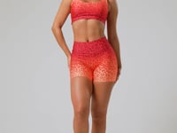 Top Fitness Feminino New Printed Estampado Degradê Onça Vermelho Dlk