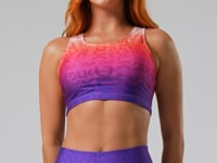 Top Fitness Feminino Nadador New Printed Estampado Degradê Frases Roxo Dlk