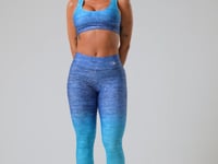 Top Fitness Feminino New Printed Estampado Melange Azul Dlk