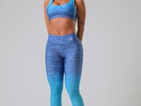 Legging Fitness Feminina New Printed Estampada Melange Azul Dlk