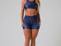 Short Fitness Feminino New Printed Estampado Logomania Multicolorido Dlk