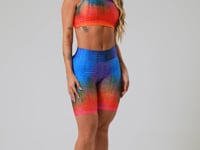 Top Fitness Feminino Nadador New Printed Estampado Degradê Logomania Dlk