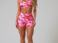 Top Fitness Feminino New Printed Estampado Camuflado Rosa Dlk