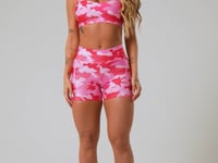 Short Fitness Feminino New Printed Estampado Camuflado Rosa Dlk