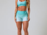 Short Fitness Feminino New Printed Estampado Melange Verde Dlk