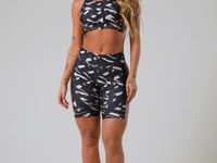 Top Fitness Feminino Nadador New Printed Estampado Abstrato Rosé Dlk
