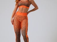 Top Fitness Feminino New Printed Estampado Gradiente Square Laranja Dlk
