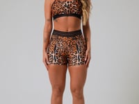 Short Fitness Feminino Com Elástico New Printed Estampado Onça Localizada Dlk