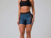 Short Fitness Feminino Com Elástico New Printed Estampado Soup Azul Dlk