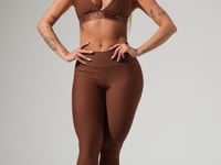 Legging Fitness Feminina Com Bolsos E Elástico No Cós Activity Dlk Marrom