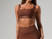 Top Fitness Feminino Com Bojo E Alças De Elástico Activity Dlk Marrom