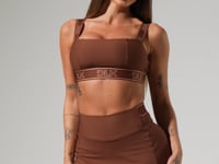 Short Saia Fitness Feminino Com Elástico No Cós Activity Dlk Marrom