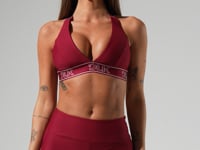 Top Fitness Feminino Com Bojo E Alças Cruzadas De Elástico Activity Dlk Vermelho Cereja