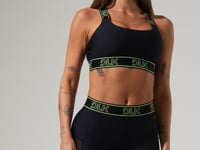 Top Fitness Feminino Com Bojo E Alças De Elástico Com Tule Nas Costas Activity Dlk Preto