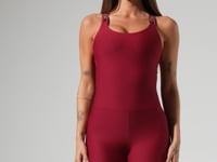 Macaquinho Feminino Fitness Com Alças De Elástico E Tule Nas Costas Activity Dlk Vermelho Cereja