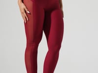 Legging Fitness Feminina Com Elástico No Cós E Tule Lateral Activity Dlk Vermelho Cereja