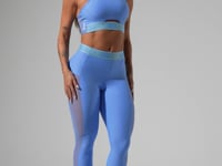 Legging Fitness Feminina Com Elástico No Cós E Tule Lateral Activity Dlk Azul