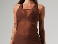 Camiseta Fitness Feminina De Tule Activity Dlk Marrom