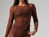 Blusa Feminina De Tule Com Manga Longa Activity Dlk Marrom