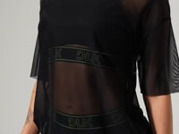 Blusa T-shirt Fitness Feminina De Tule Activity Dlk Preto