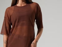 Blusa T-shirt Fitness Feminina De Tule Activity Dlk Marrom
