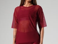 Blusa T-shirt Fitness Feminina De Tule Activity Dlk Vermelho Cereja