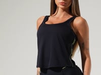 Cropped Regata Feminino Com Elástico Na Lateral Activity Dlk Preto