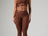 Legging Fitness Feminina Com Elástico No Cós E Tule Lateral Activity Dlk Marrom