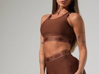 Top Fitness Feminino Com Bojo E Costas Vazadas Com Elástico Activity Dlk Marrom