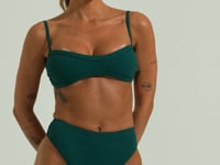 Calcinha Biquíni Hot Pant Cavada Com Textura Solaris Dlk Verde