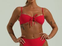 Calcinha Biquíni Hot Pant Cavada Com Textura Solaris Dlk Vermelha