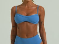Calcinha Biquíni Hot Pant Com Textura Solaris Dlk Azul