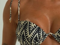 Top Biquíni Arco Inteiro Com Bojo Solaris Dlk Estampado Boho Chevron Preto