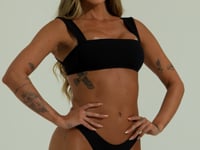 Top Biquíni Alças Largas Com Textura Solaris Dlk Preto
