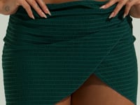 Saia Pareô Com Textura Plissada Solaris Dlk Verde