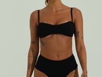 Top Biquíni Faixa Com Textura Solaris Dlk Preto