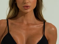 Top Biquíni Triângulo Com Bojo E Textura Solaris Dlk Preto