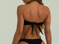 Top Biquíni Tomara Que Caia Com Bojo E Textura Solaris Dlk Preto