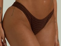 Calcinha Biquíni Básica Com Textura Plissada Solaris Dlk Marrom