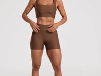 Short Fitness Feminino Marrom Aura Dlk