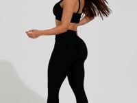 Legging Fitness Feminina Preta Canelada Action Dlk