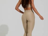 Top Fitness Feminino com Bojo Nude Canelado Action Dlk