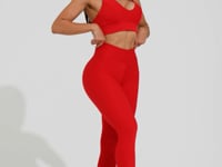 Top Fitness Feminino Vermelho Canelado Modelo Nadador Action Dlk