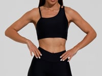 Top Fitness Feminino Assimétrico Preto Action Dlk