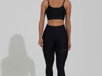 Top Fitness Feminino Preto Com Bojo Elástico Vazado Action Dlk