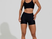 Short Fitness Feminino Preto Elástico Vazado Action Dlk