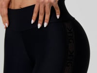 Legging Fitness Feminina Preta Elástico Vazado Lateral Action Dlk