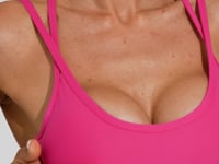 Top Fitness Feminino Com Bojo Pink Alça Dupla E Elástico Action Dlk