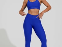 Legging Fitness Feminina Azul Elástico Lateral Action Dlk