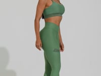 Top Fitness Feminino Verde com Bojo Elástico Vazado Action Dlk